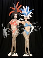 18-Showgirls Red & Blue Headress