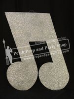 23-Giant Music Note Silver Glitter